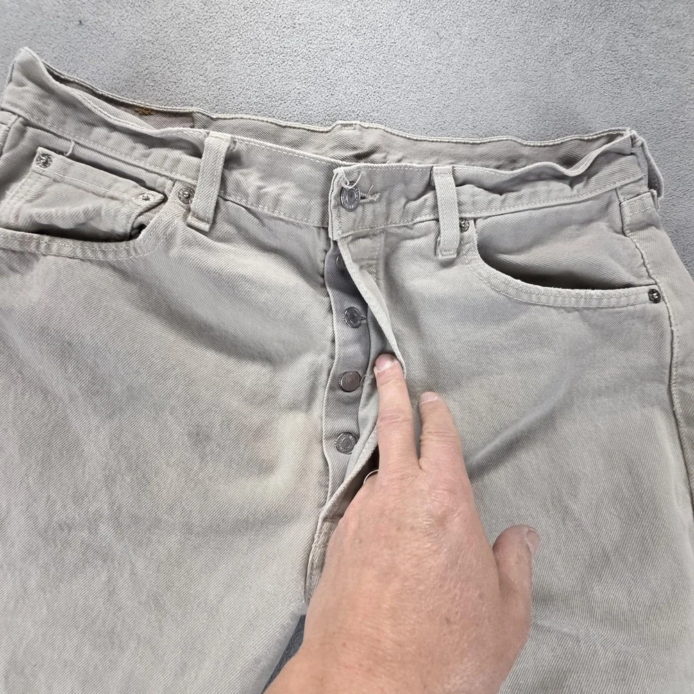 Vintage Levis 501 Jeans Mens Gray‎ Made In USA 90s Button Fits 34x29